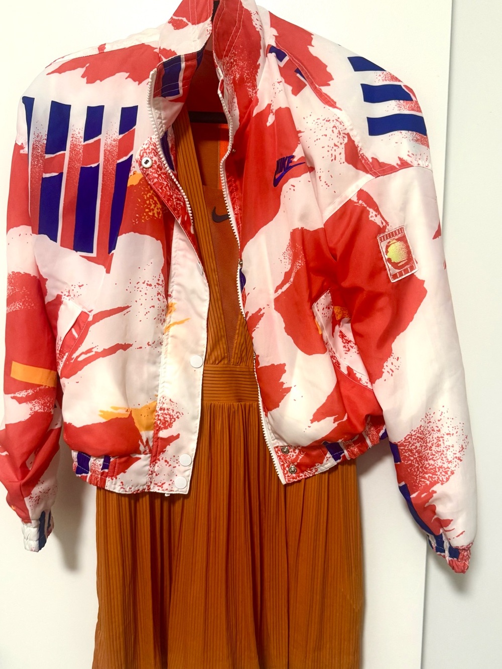 Nike Tennis Red White & Blue Printed Bomber Jacket